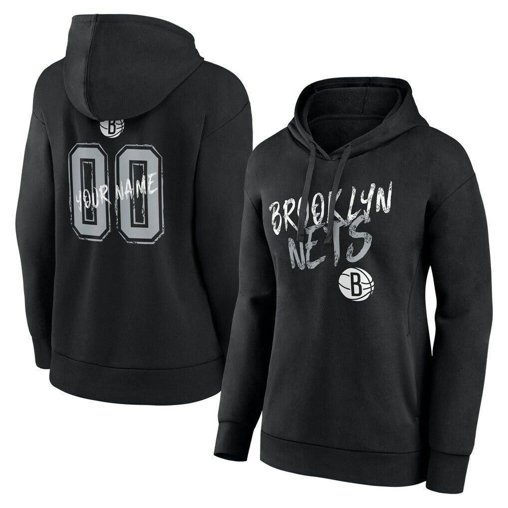 Brooklyn Nets Women's Hustle Custom Pullover Hoodie - Black for sale