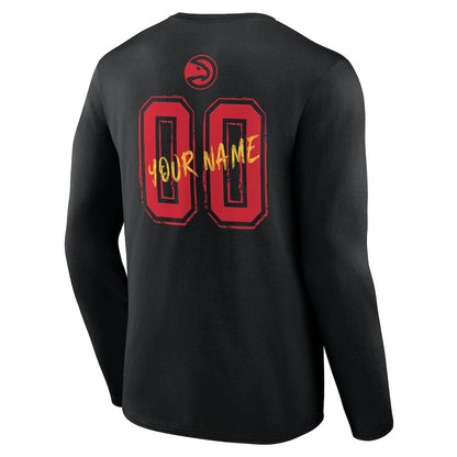 Atlanta Hawks Hustle Custom Long Sleeve T-Shirt - Black shop