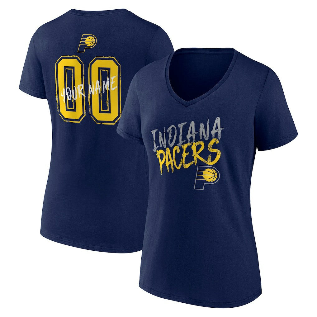 Indiana Pacers Women's Hustle Custom V-Neck T-Shirt - Navy shop