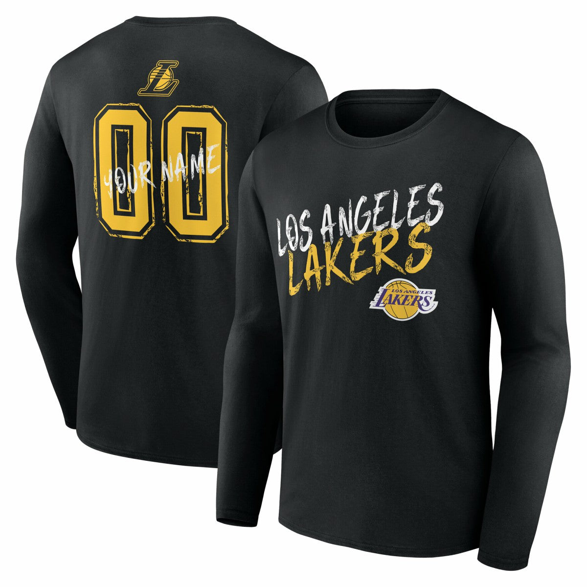 Los Angeles Lakers Hustle Custom Long Sleeve T-Shirt - Black cheap