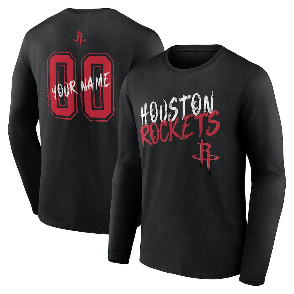 Houston Rockets Hustle Custom Long Sleeve T-Shirt - Black online