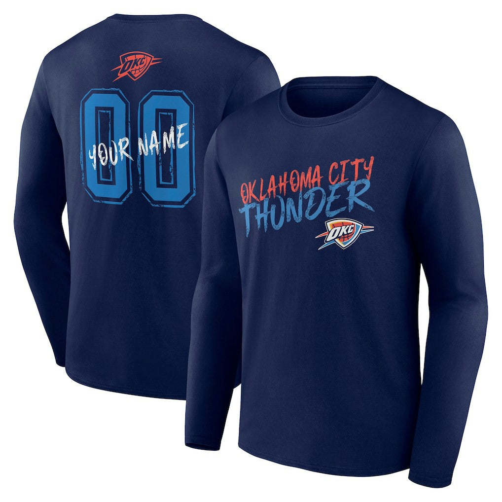 Oklahoma City Thunder Hustle Custom Long Sleeve T-Shirt - Navy online