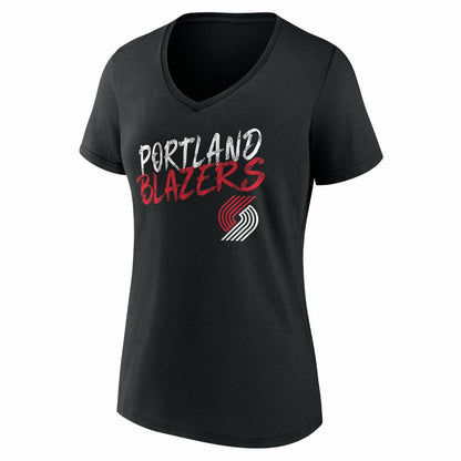 Portland Trail Blazers Women's Hustle Custom V-Neck T-Shirt - Black shop