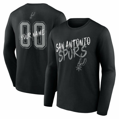 San Antonio Spurs Hustle Custom Long Sleeve T-Shirt - Black cheap