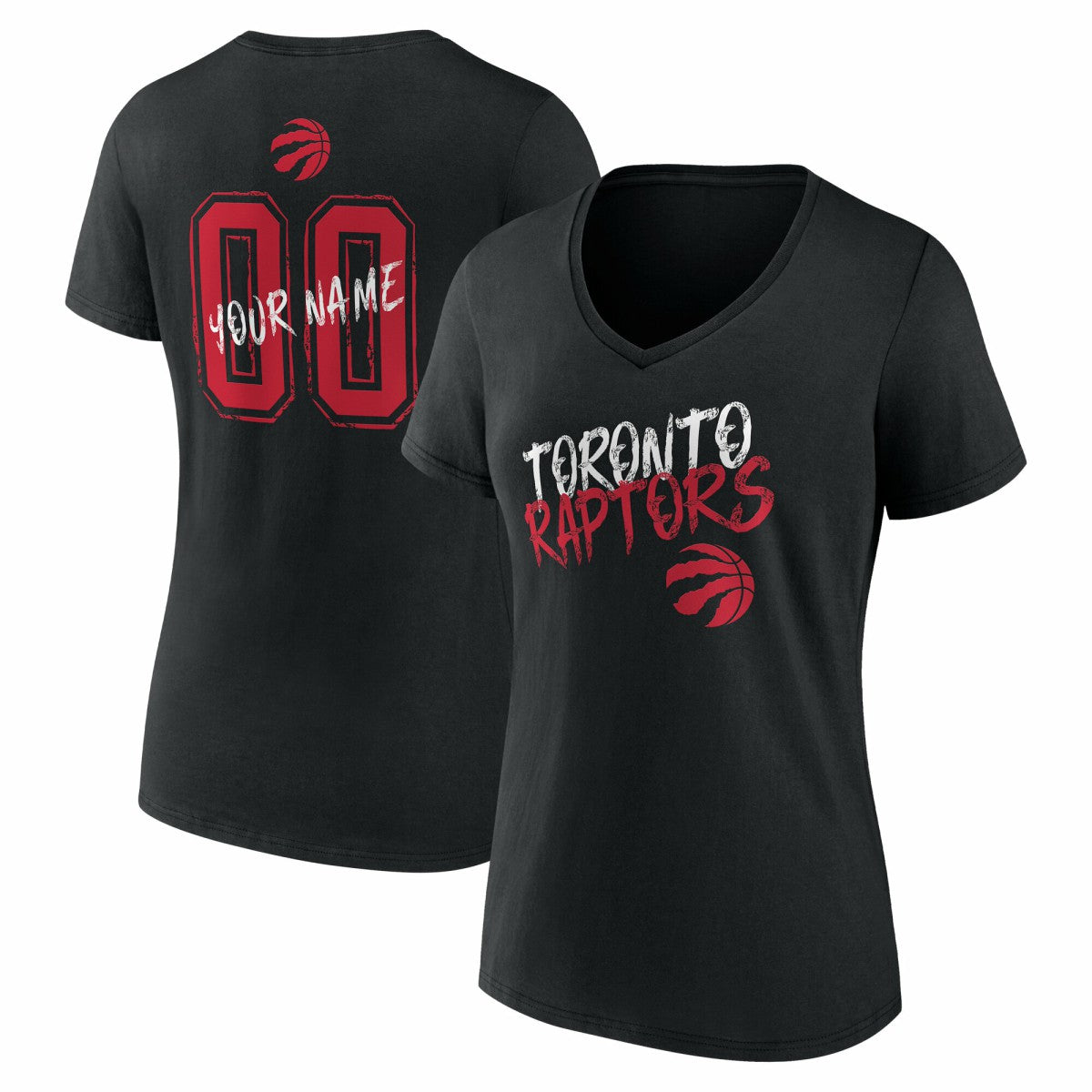 Toronto Raptors Women's Hustle Custom V-Neck T-Shirt - Black online