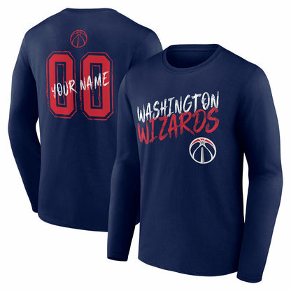 Washington Wizards Hustle Custom Long Sleeve T-Shirt - Navy discount