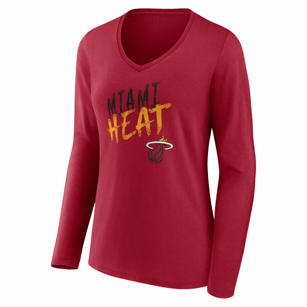 Miami Heat Women's Hustle Custom Long Sleeve V-Neck T-Shirt - Red outlet