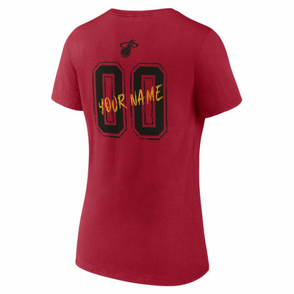 Miami Heat Women's Hustle Custom V-Neck T-Shirt - Red sale