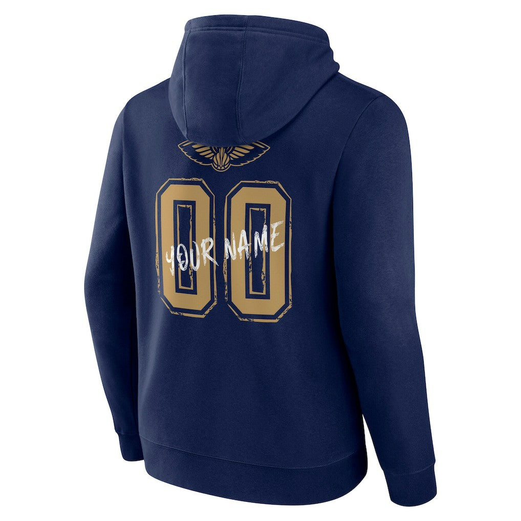 New Orleans Pelicans Hustle Custom Pullover Hoodie - Navy discount
