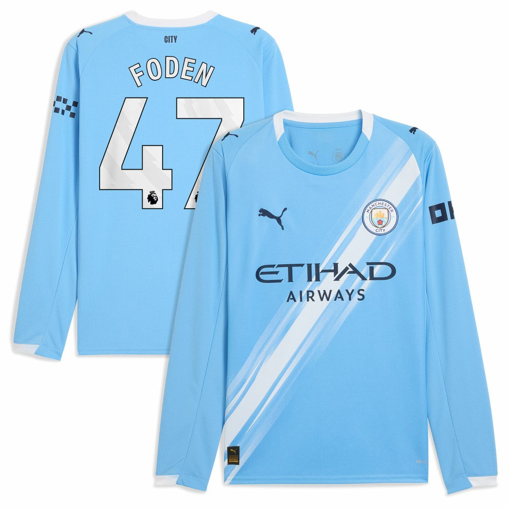 Phil Foden Manchester City 2025/26 Home Replica Long Sleeve Player Jersey - Sky Blue | Puma outlet