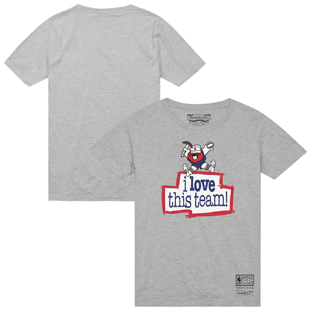 Denver Nuggets I Love This Team T-Shirt sale - Heather Gray | Mitchell & Ness for sale