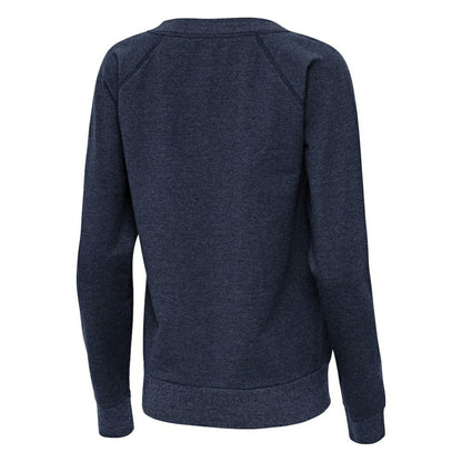 Washington Nationals Antigua Women's Varsity Tri-Blend V-Neck Long Sleeve T-Shirt - Heather Navy