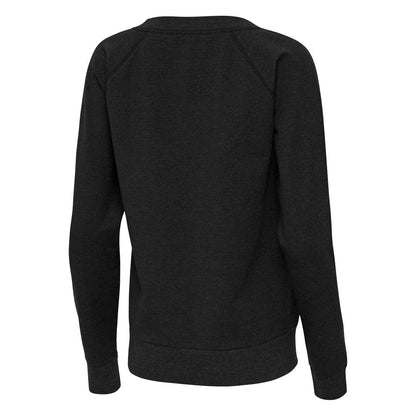 Cincinnati Reds Antigua Women's Varsity Tri-Blend V-Neck Long Sleeve T-Shirt - Heather Black