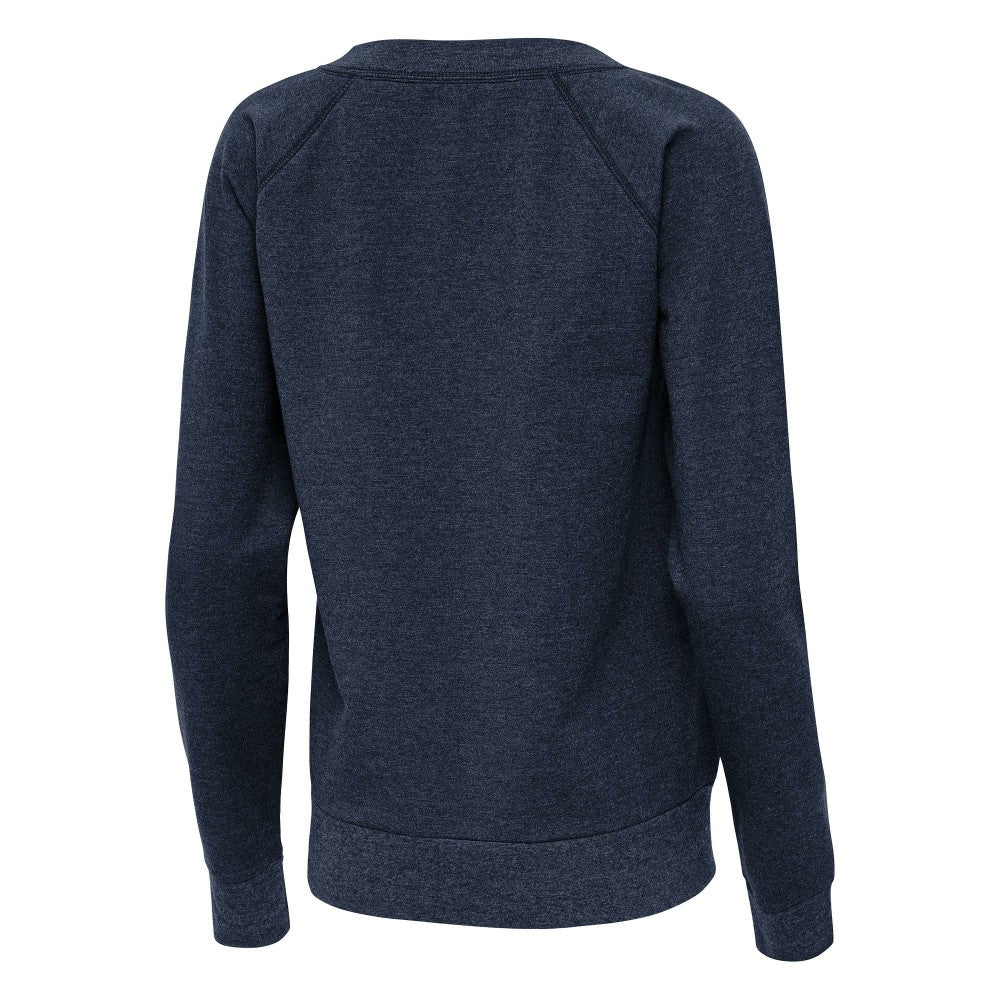 Los Angeles Angels Antigua Women's Varsity Tri-Blend V-Neck Long Sleeve T-Shirt - Heather Navy