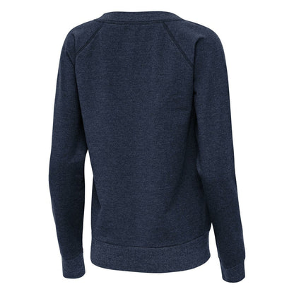 Los Angeles Angels Antigua Women's Varsity Tri-Blend V-Neck Long Sleeve T-Shirt - Heather Navy