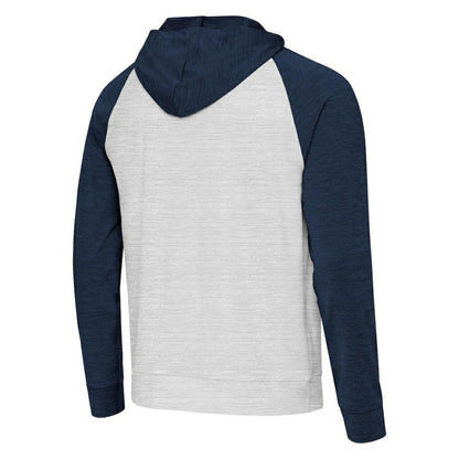 New York Yankees Antigua Urgent Pullover Hoodie - Heather Navy/Gray