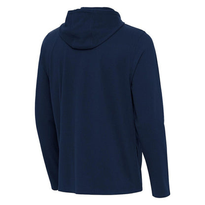 New York Yankees Antigua Connected Quarter-Zip Pullover Hoodie - Navy