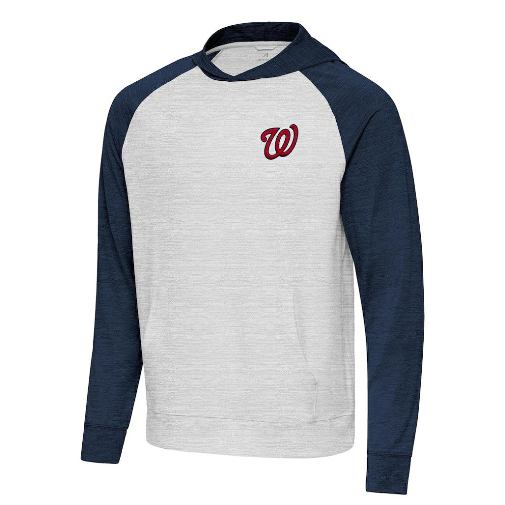 Washington Nationals Antigua Urgent Pullover Hoodie - Heather Navy/Gray