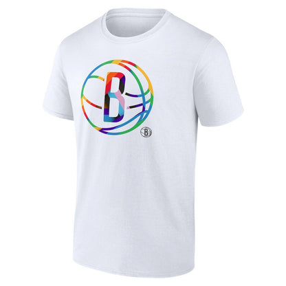 Brooklyn Nets Team Logo Pride T-Shirt - White cheap