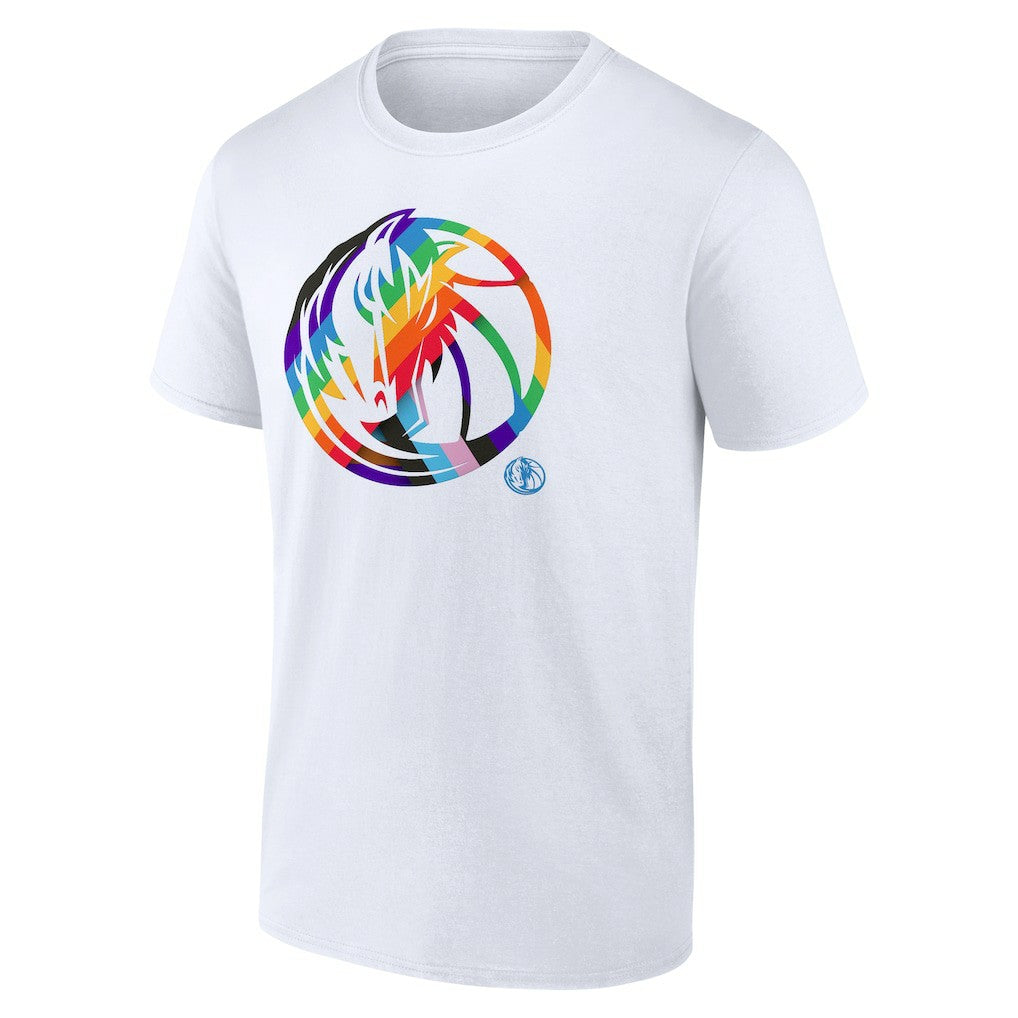Dallas Mavericks Team Logo Pride T-Shirt sale - White shop