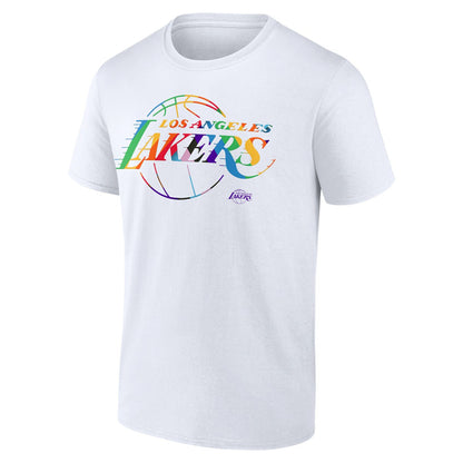 Los Angeles Lakers Team Logo Pride T-Shirt - White discount
