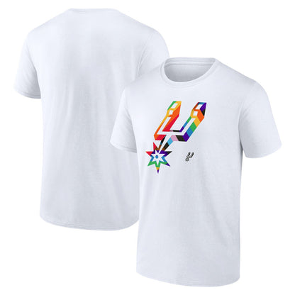 San Antonio Spurs Team Logo Pride T-Shirt - White for sale