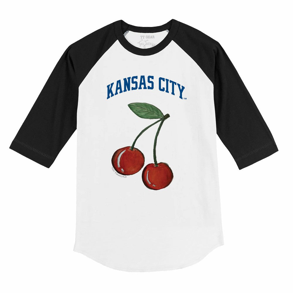 Kansas City Royals Tiny Turnip Youth Cherries 3/4-Sleeve Raglan Baseball T-Shirt - White