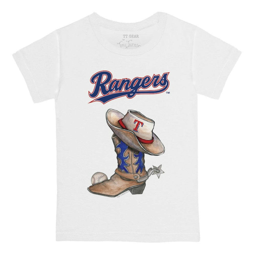Texas Rangers Tiny Turnip Youth Cowboy Boot T-Shirt - White