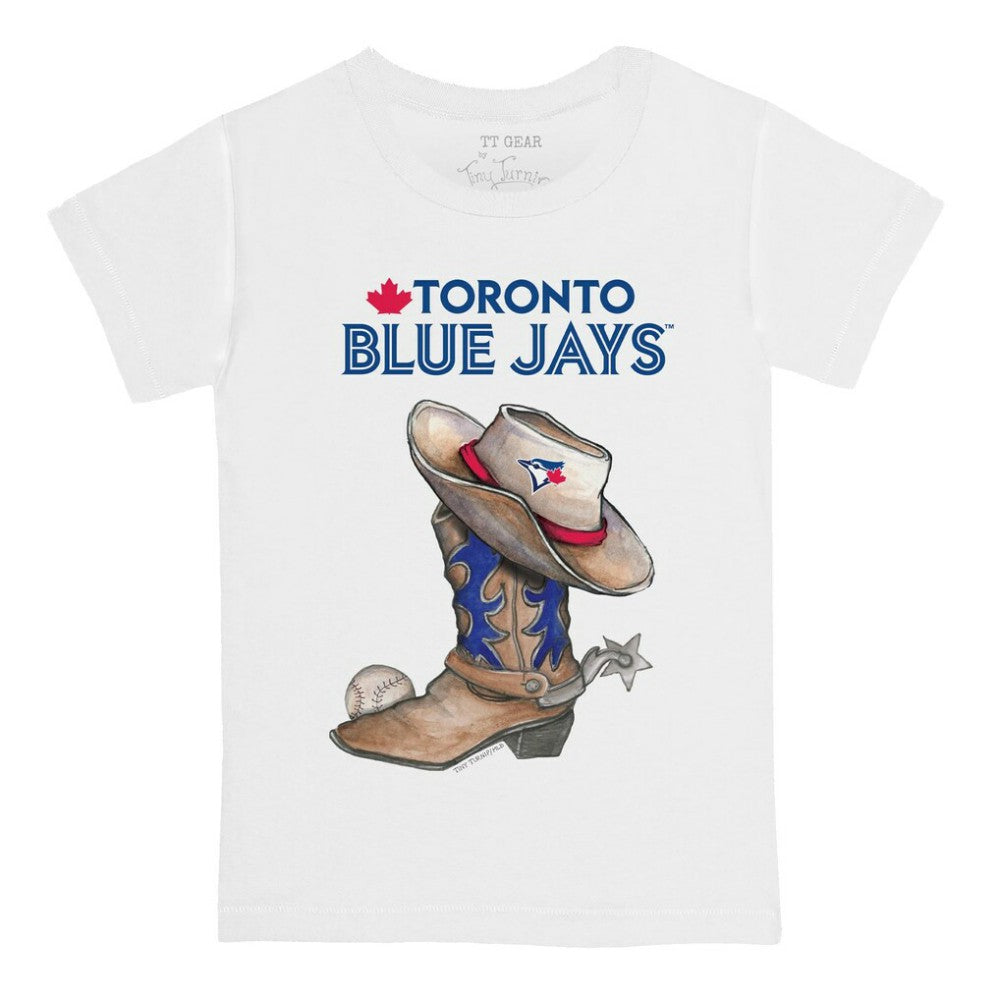 Toronto Blue Jays Tiny Turnip Youth Cowboy Boot T-Shirt - White