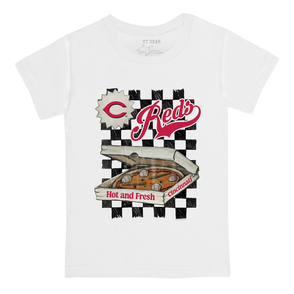 Cincinnati Reds Tiny Turnip Youth Pizza T-Shirt - White