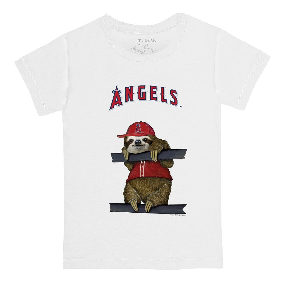Los Angeles Angels Tiny Turnip Youth Sloth T-Shirt - White