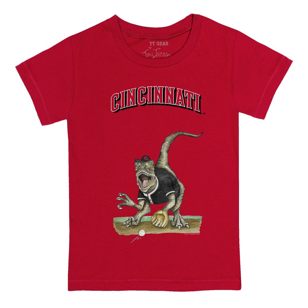 Cincinnati Reds Tiny Turnip Youth Velociraptor T-Shirt - Red