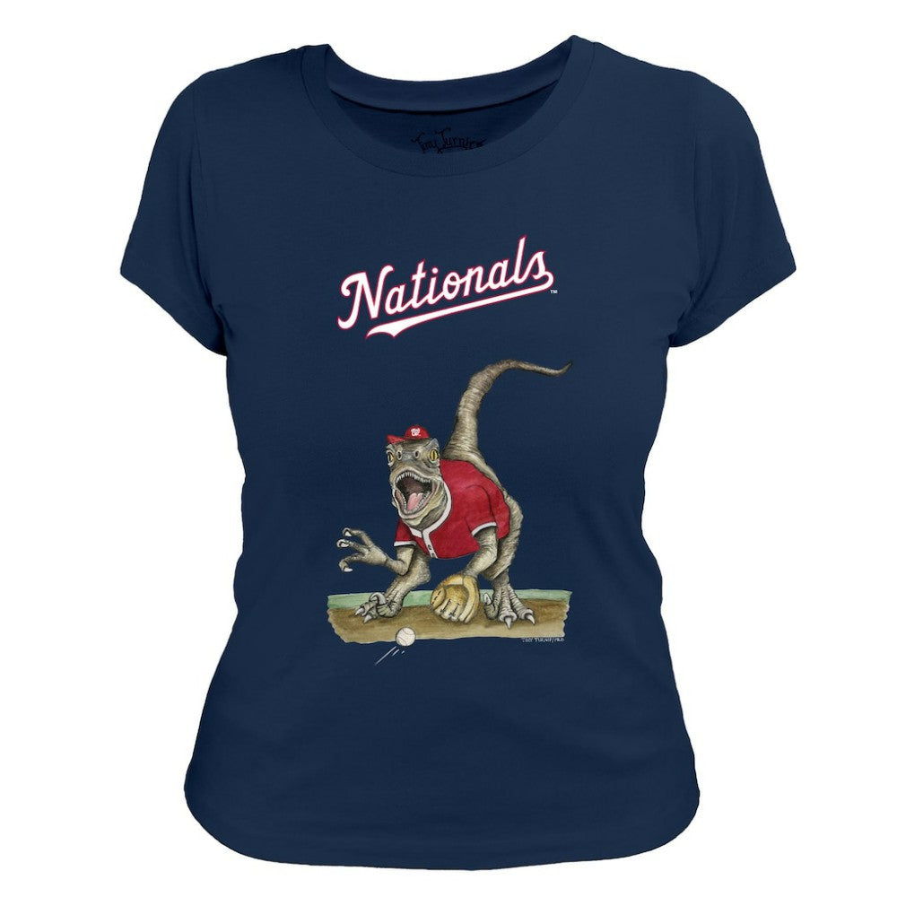 Washington Nationals Tiny Turnip Women's Velociraptor T-Shirt - Navy