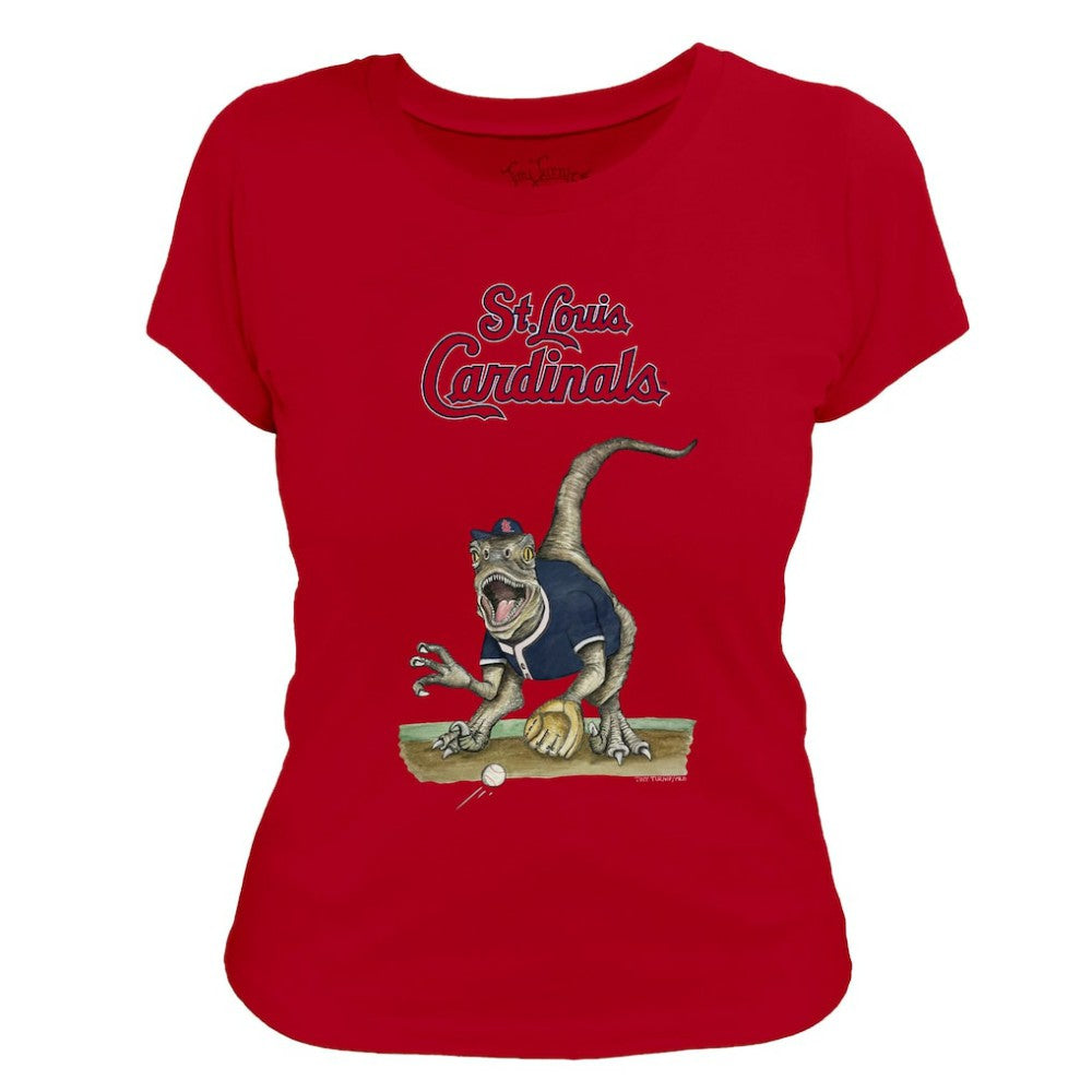 St. Louis Cardinals Tiny Turnip Women's Velociraptor T-Shirt - Red