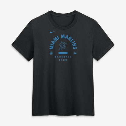 Miami Marlins Women's Authentic Collection Early Work Tri-Blend Dri-FIT T-Shirt - Black | Nike
