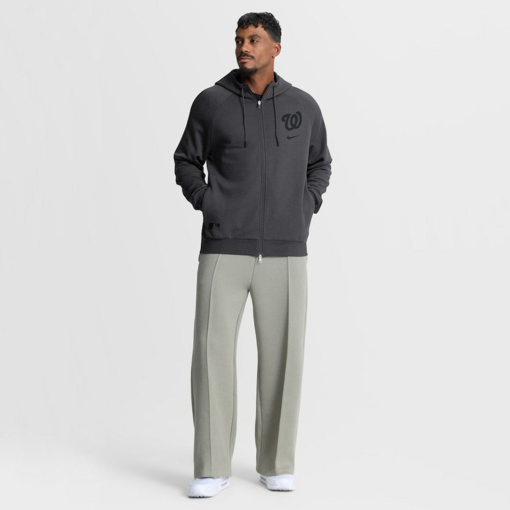 Washington Nationals Authentic Collection Player Raglan Dri-FIT Full-Zip Hoodie - Anthracite | Nike