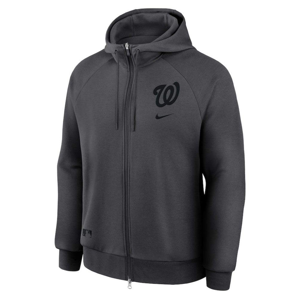 Washington Nationals Authentic Collection Player Raglan Dri-FIT Full-Zip Hoodie - Anthracite | Nike
