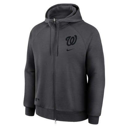 Washington Nationals Authentic Collection Player Raglan Dri-FIT Full-Zip Hoodie - Anthracite | Nike