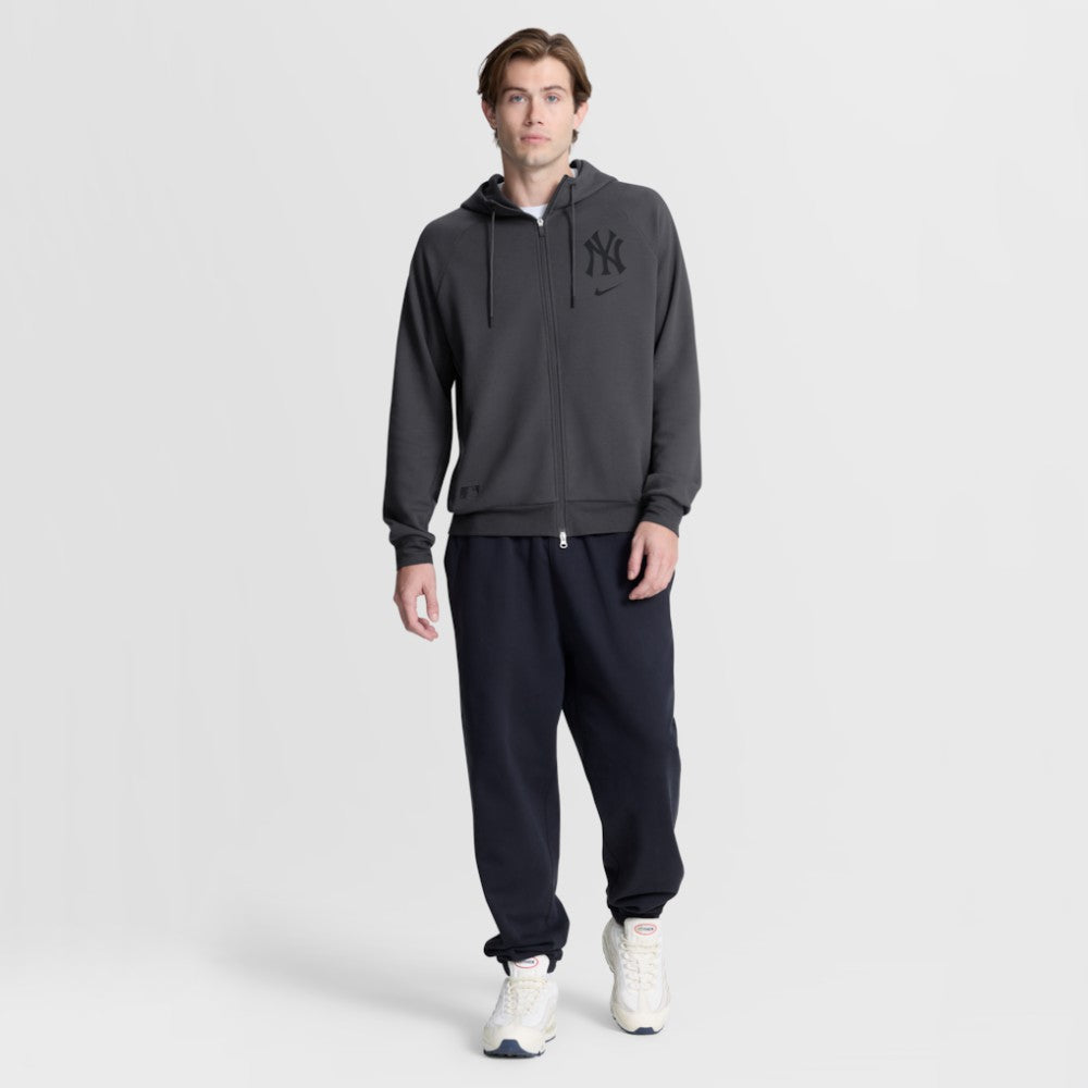 New York Yankees Authentic Collection Player Raglan Dri-FIT Full-Zip Hoodie - Anthracite | Nike