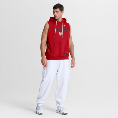 Washington Nationals Authentic Collection Standard Issue Dri-FIT Sleeveless Hoodie - Red | Nike