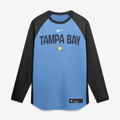 Tampa Bay Rays Authentic Collection Raglan Dri-FIT Sweatshirt - Light Blue | Nike