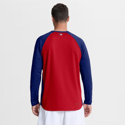 Texas Rangers Authentic Collection Raglan Dri-FIT Sweatshirt - Red | Nike