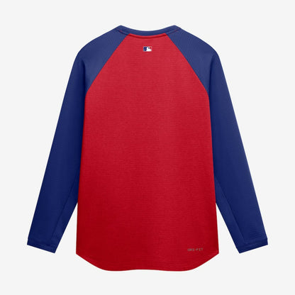Texas Rangers Authentic Collection Raglan Dri-FIT Sweatshirt - Red | Nike