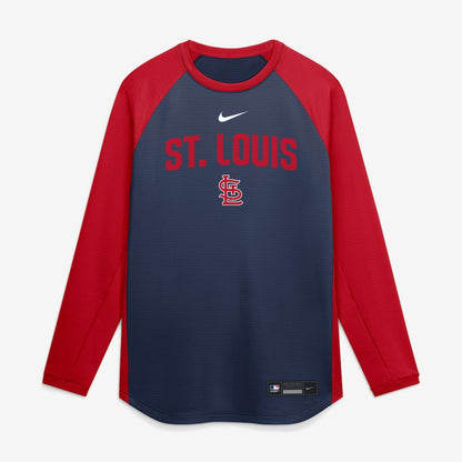 St. Louis Cardinals Authentic Collection Raglan Dri-FIT Sweatshirt - Navy | Nike