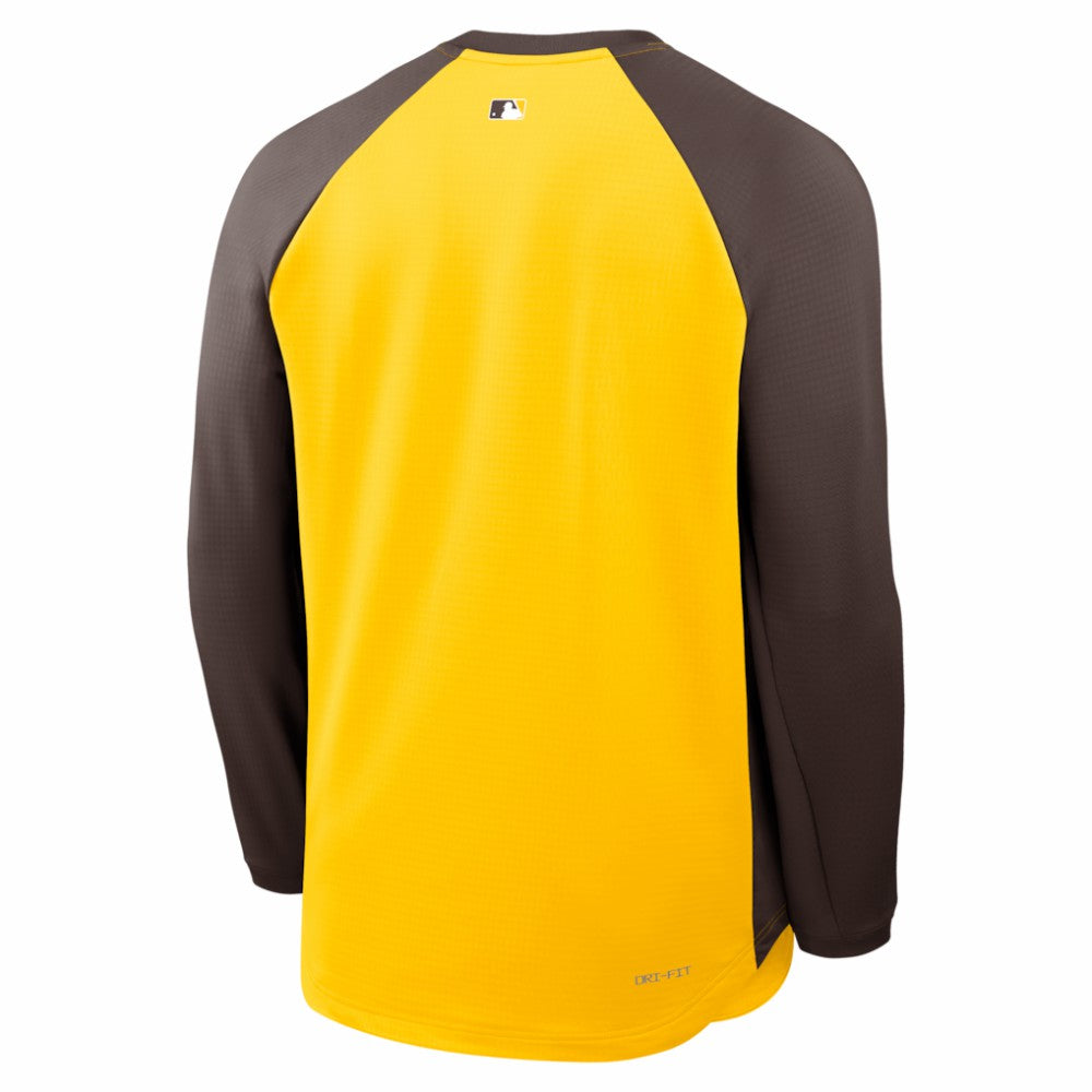 San Diego Padres Authentic Collection Raglan Dri-FIT Sweatshirt - Gold | Nike