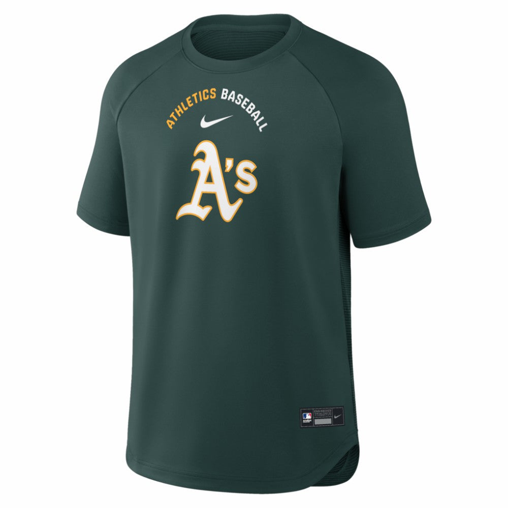 Athletics Authentic Collection Batting Practice Pre-Game Raglan Dri-FIT Top - Green | Nike