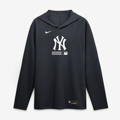 New York Yankees Authentic Collection Dri-FIT Long Sleeve Hooded T-Shirt - Navy | Nike