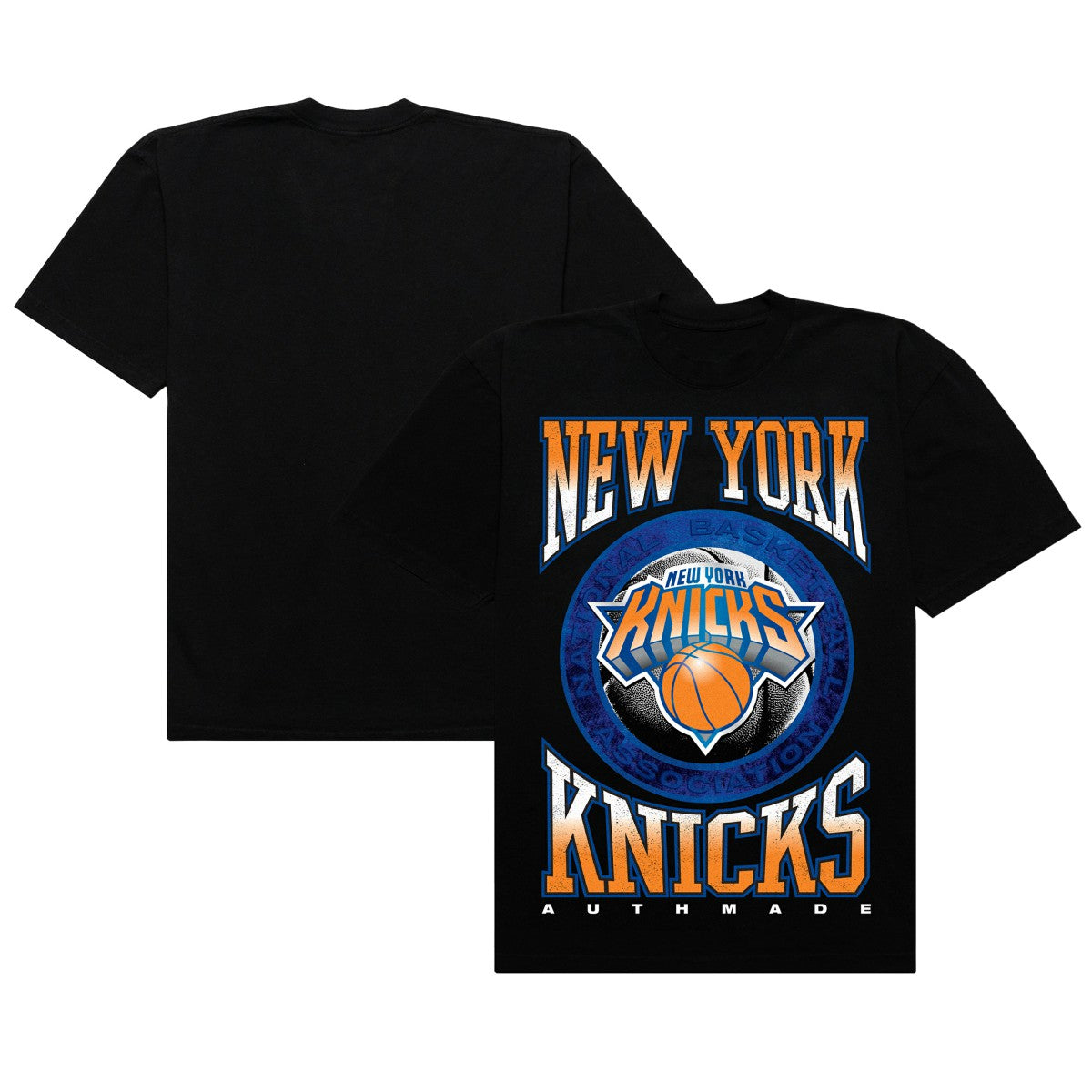 New York Knicks Authmade Vintage Metal Premium Heavyweight T-Shirt - Black discount