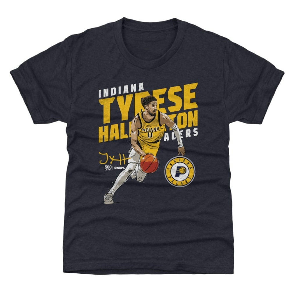 Tyrese Haliburton Indiana Pacers 500 Level Youth Slant T-Shirt - Navy sale