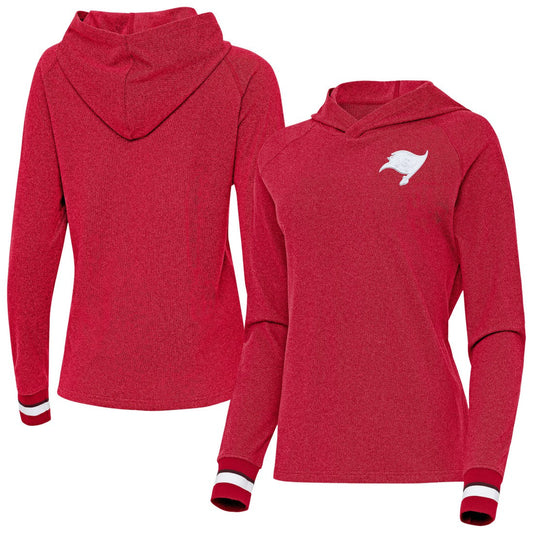 Tampa Bay Buccaneers Antigua Women's Trek Raglan Pullover Hoodie - Red on sale